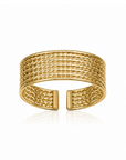18K Rope Texture Cuff Ring