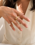 18K Shimmer Tri-Color Open Ring