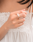 18K Infinite Pearl Duo Shimmer Wrap Ring