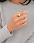 18K Infinite Pearl Duet Wrap Ring