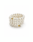 18K Infinite Pearl Spiral Ring