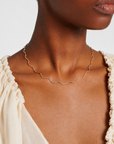 18K Tricolor Shimmer Wave Necklace