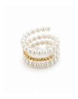 18K Infinite Pearl Shimmer Spiral Ring