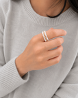 18K Infinite Pearl Shimmer Spiral Ring
