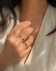 18K Shimmer Tri-Color Open Ring
