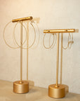 18K Medium Skinny Beaded Hoop Earrings
