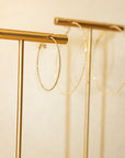 18K Medium Skinny Beaded Hoop Earrings