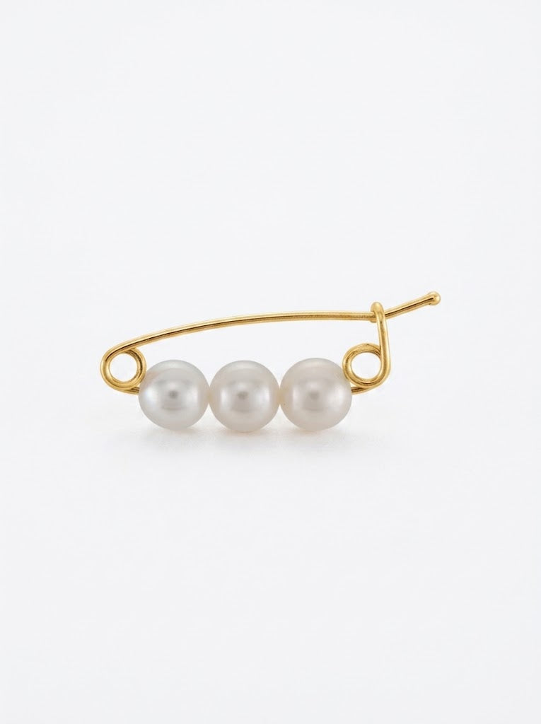 Three Pearl Brooch