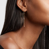 2 Linear Bar Diamond Earrings