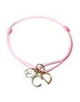 Cord Charm Bracelet Pink