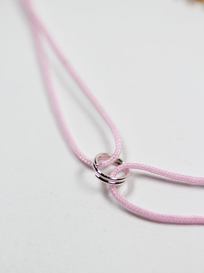 Cord Charm Bracelet Pink