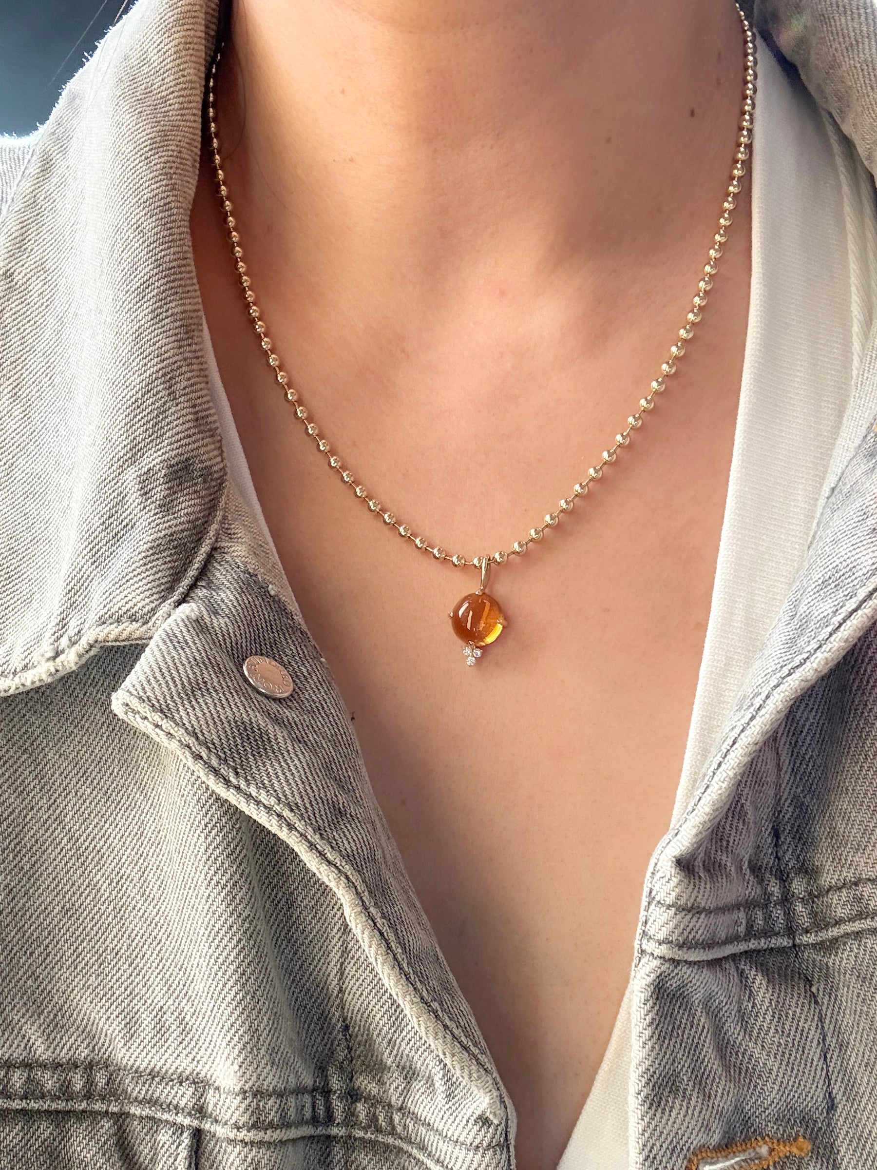 Large Citrine Diamond Pendant