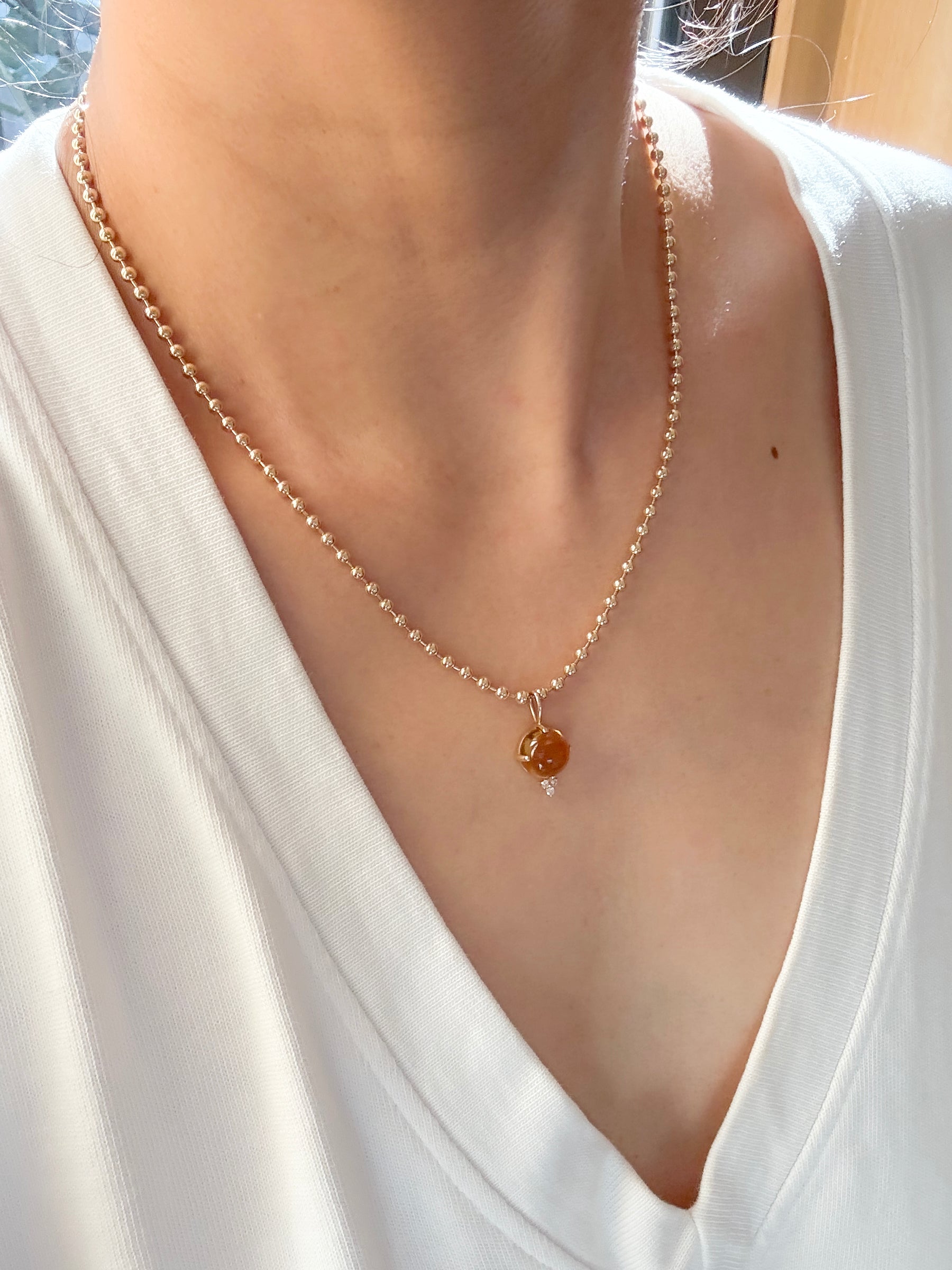 Large Citrine Diamond Pendant