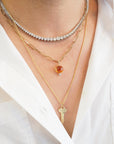 Large Citrine Diamond Pendant