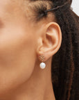 Gold Daisy Pearl Earrings