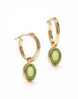 Gold Hoop Removable Oval Cabochon Gems