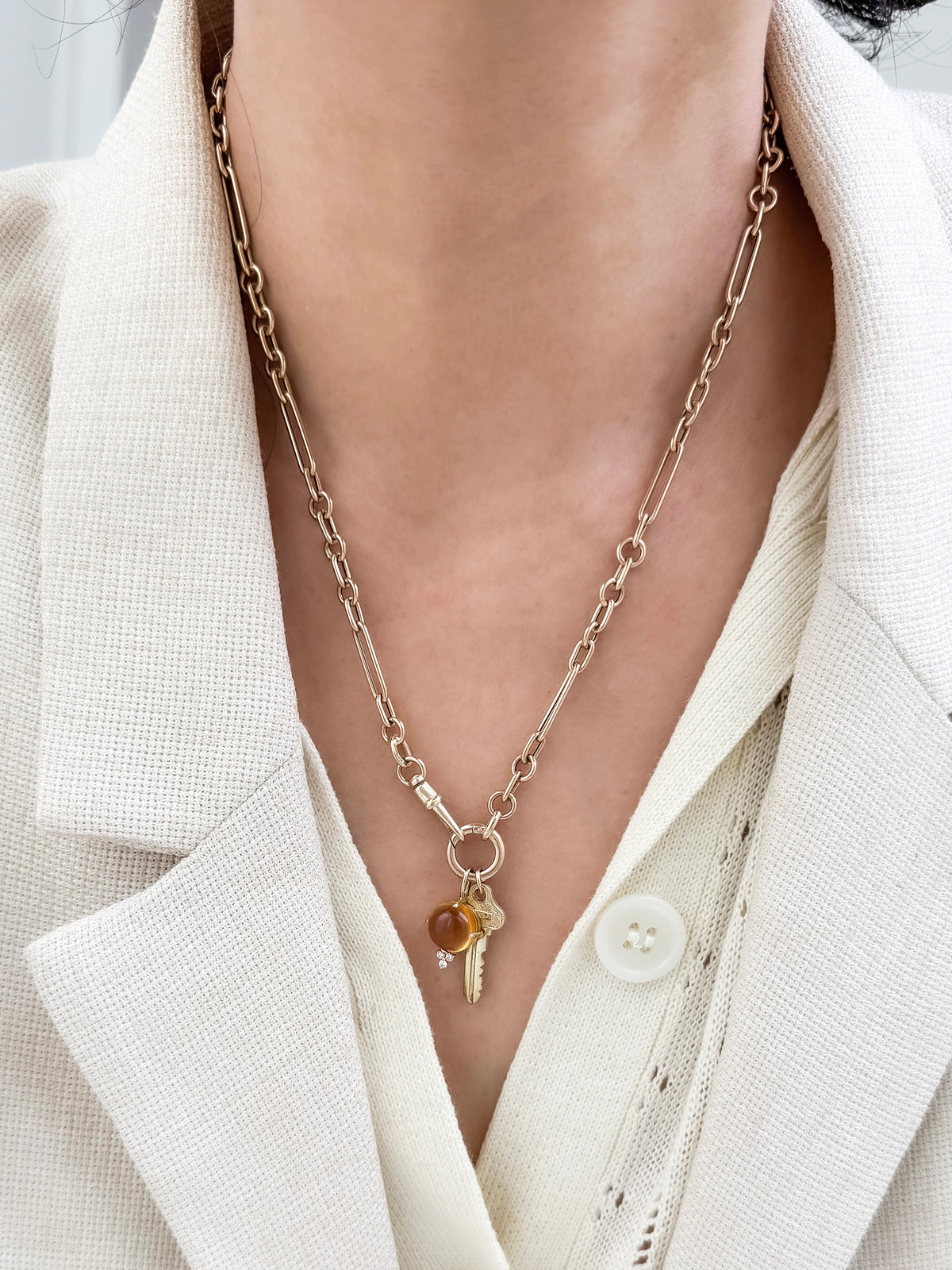 Mix Link Chain Large Mixed Link Chain with Swivel & Charm Clasp – POPPY FINCH