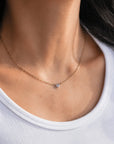 Floating Heart Lab Diamond Necklace