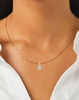 Ultra-Fine Petite Lab Diamond Pendant Necklace