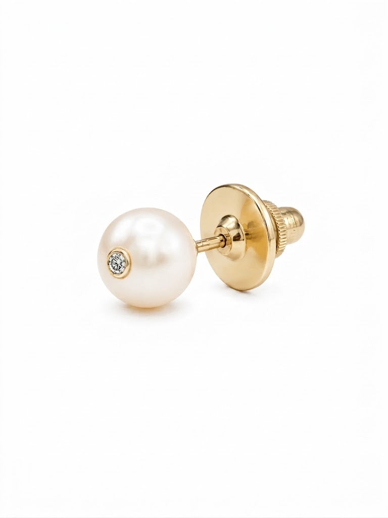 Large Pearl Diamond Pin