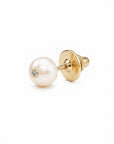Large Pearl Diamond Pin