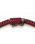Natural Ruby Tube Tennis Bracelet (Blackened Gold)