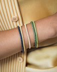 Natural Tsavorite Tube Tennis Bracelet (Blackened Gold)