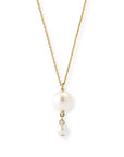 Double Pearl Diamond Necklace