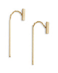Tiny Gold Bar Threader Earrings