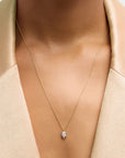 Oval Gem Diamond Pendant Necklace