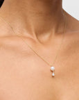 Double Pearl Diamond Necklace