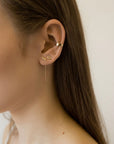 Tiny Gold Bar Threader Earrings