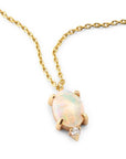 Oval Gem Diamond Pendant Necklace