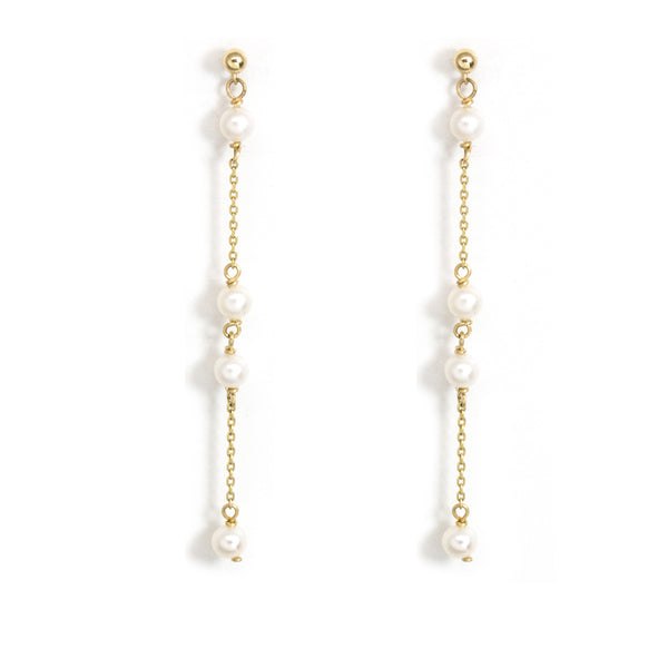 Spaced Baby Pearl Earrings