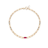 Ruby Chain Link Bracelet