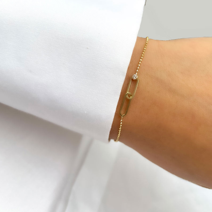 Double link gold bracelet deals