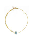 Contrast Chain Aquamarine Bracelet