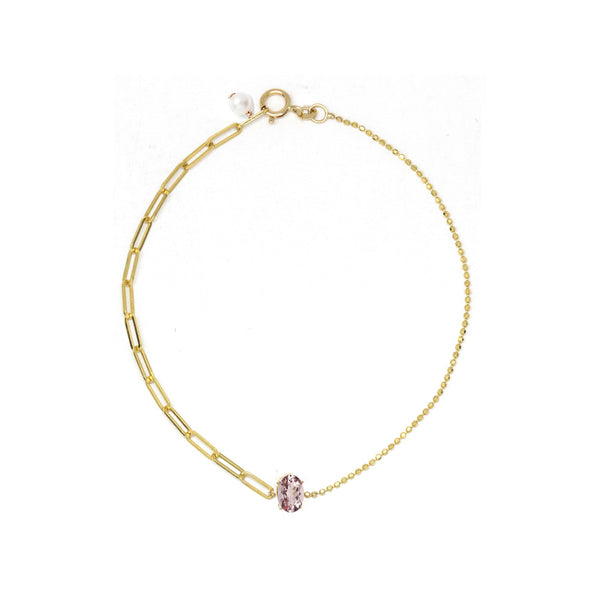 Contrast Chain Morganite Bracelet