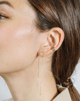 Gold Arch Box Chain Earrings