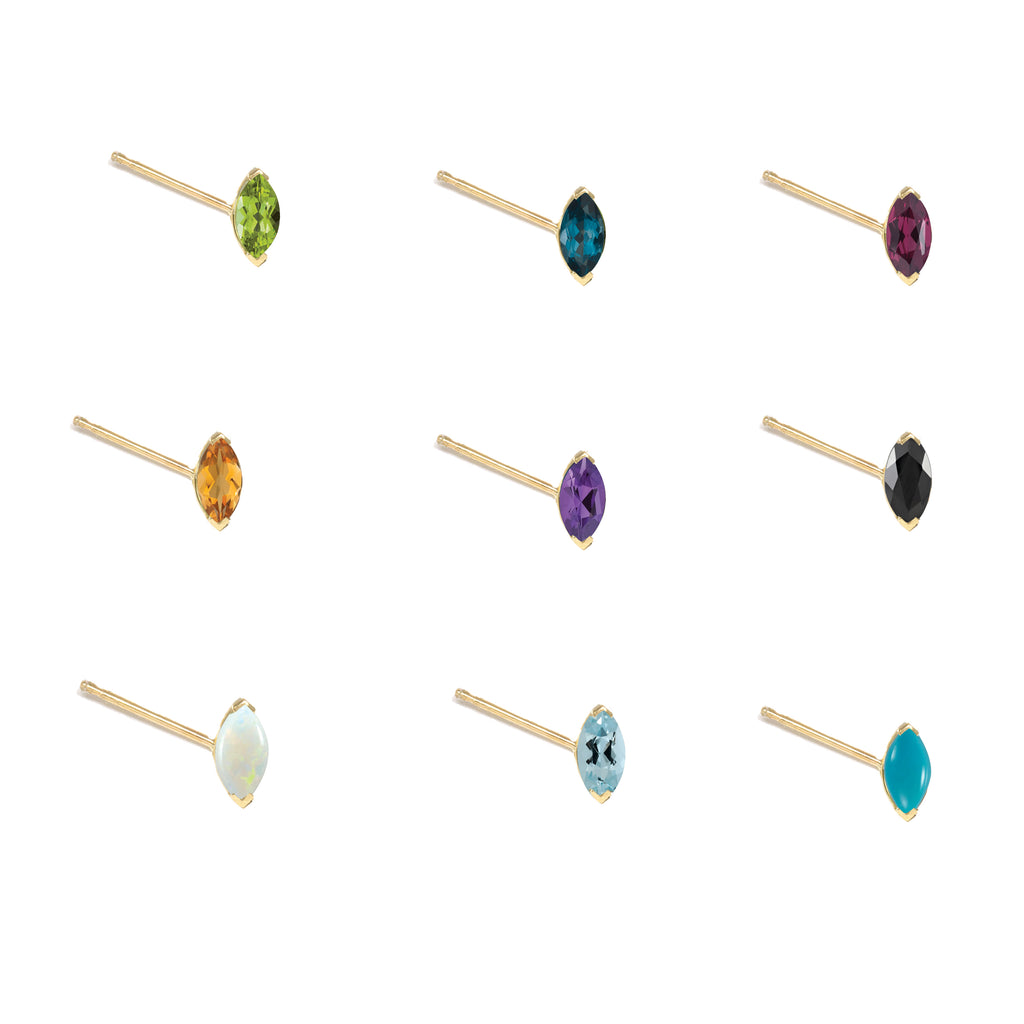 Marquise Gem Stud Earring (Single)