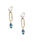 White Topaz Link Marquise Gem Earrings