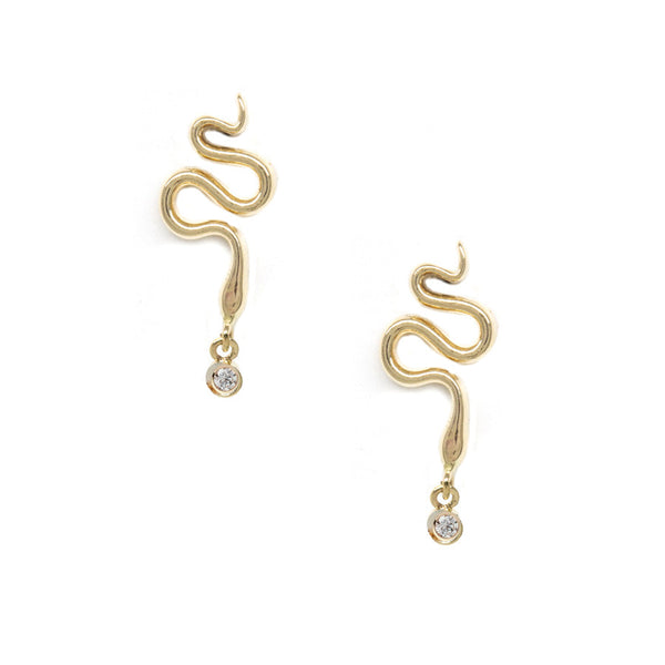 Serpent Diamond Drop Earrings