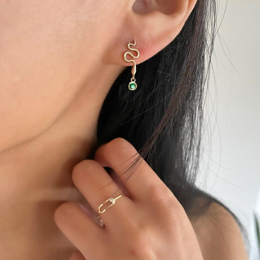 Serpent Gem Drop Earrings POPPY FINCH