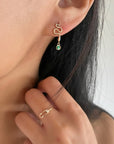 White Topaz Link Marquise Gem Earrings