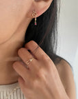 White Topaz Link Marquise Gem Earrings