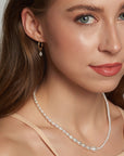 Gold Hoop Removable White Topaz Dangles