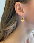 Gold Hoop Removable Rose Cut Gem Dangles