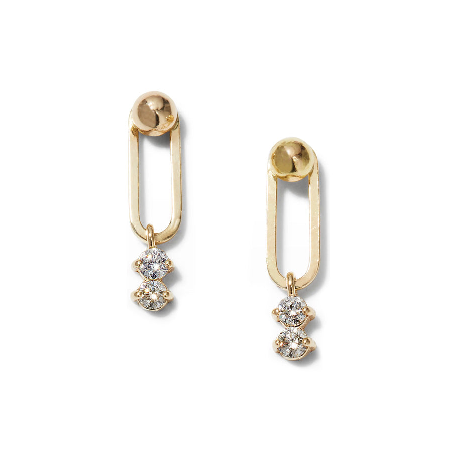 Diamond Duo Link Earrings
