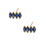 Marquise Quartet Blue Sapphire Earrings