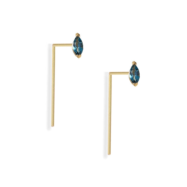 L Threader Marquise Gem Earrings